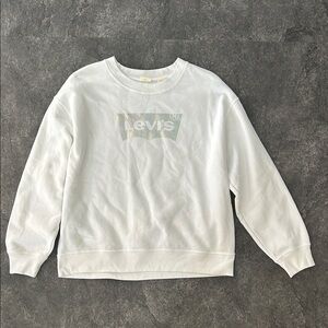 Levi's White Sweatshirt with Silver Logo